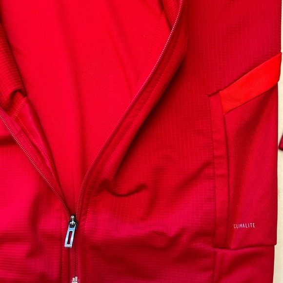 Adidas Climate red & white juniors full zip jacket Sz-L (14/16) Q17 - Picture 6 of 10